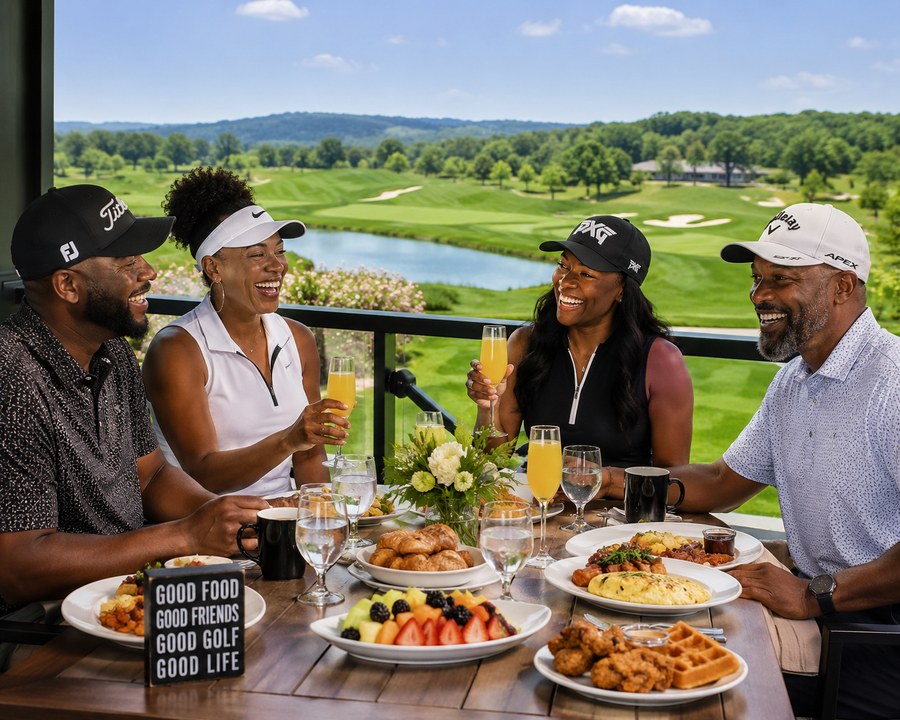 Brunch on the Greens guests toasting